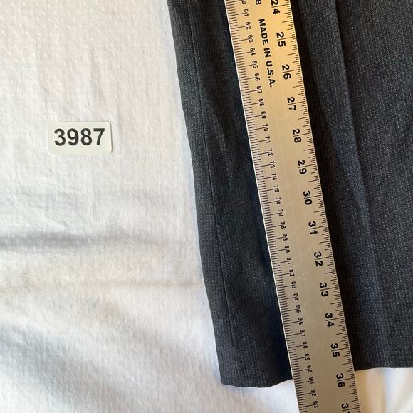 Dalia Collection Women Flared Dress Pants size 12 Petite Gray Mid Rise Stretch - Picture 3 of 10